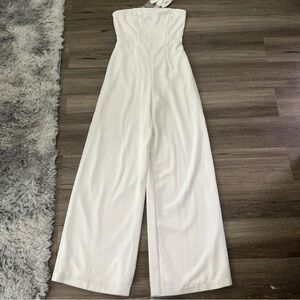 Wild Fable White Strapless Tube Jumpsuit – Wide Leg, Size Small, 30” Inseam